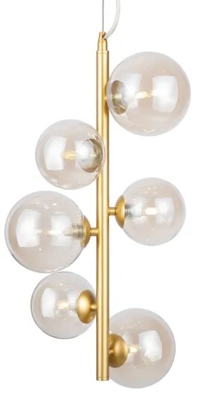 Maytoni MOD545PL-06G - Csillár zsinóron DALLAS 6xG9/28W/230V réz