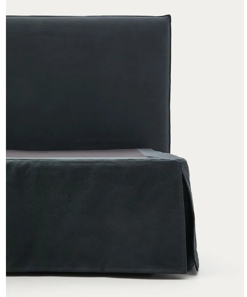 Antracitszürke kárpitozott franciaágy 180x200 cm Jaira – Kave Home