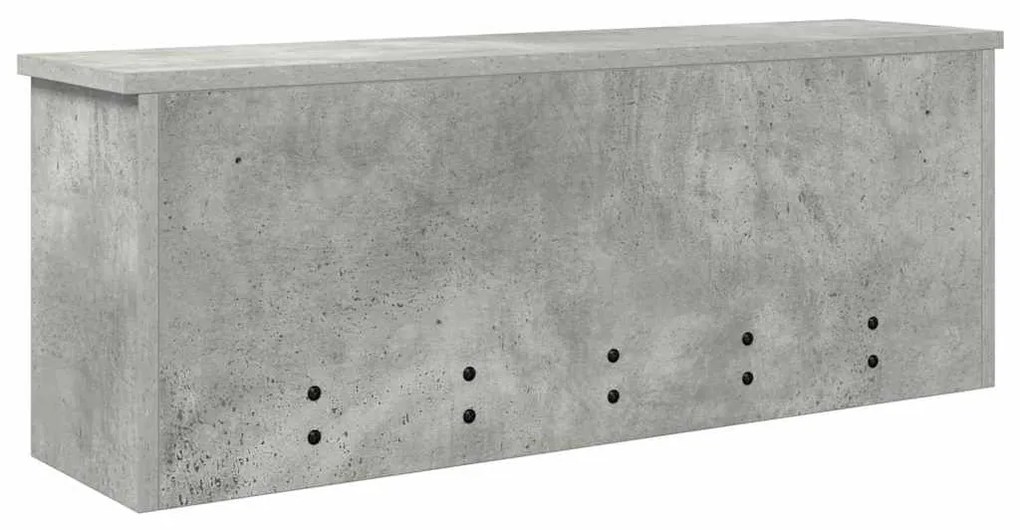 Fali Kabáthorog polcokkal Beton szürke 80 x 20 x 30 cm Faanyag