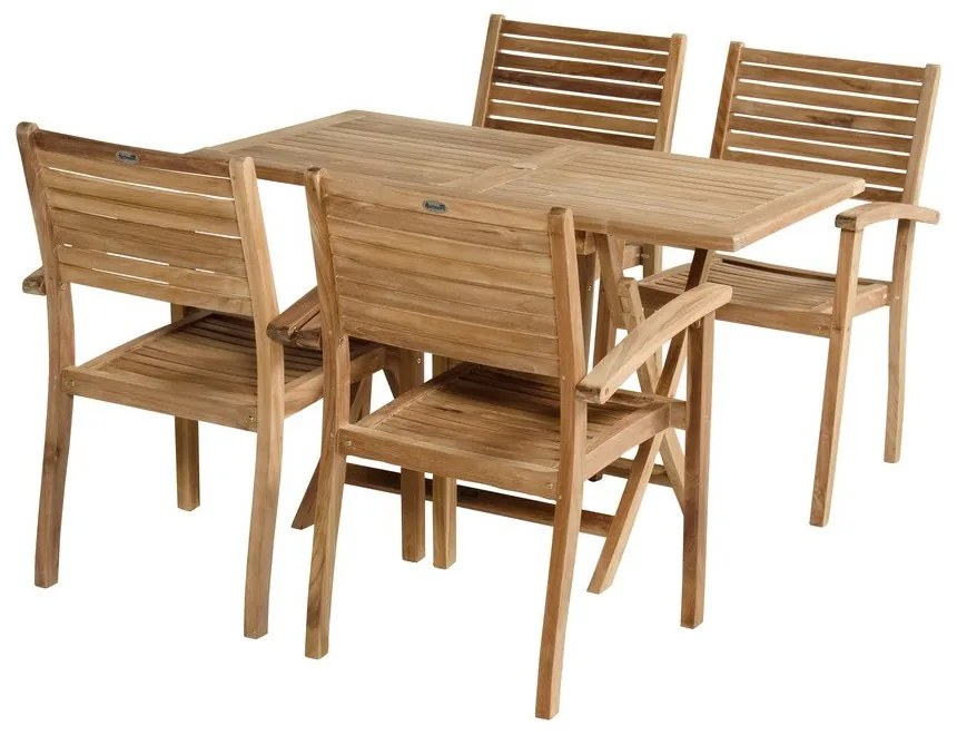 Natúr színű tömörfa kerti szék Sunderland – Hartman