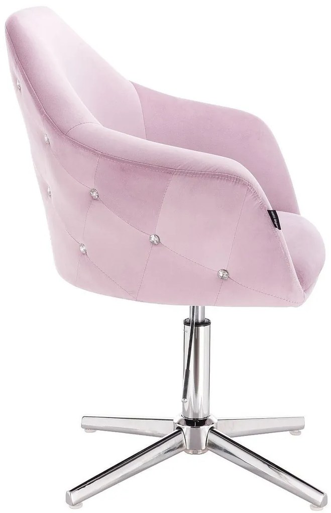 HR547CROSS Halványlila Modern Velúr Szék Krómozott lábbal