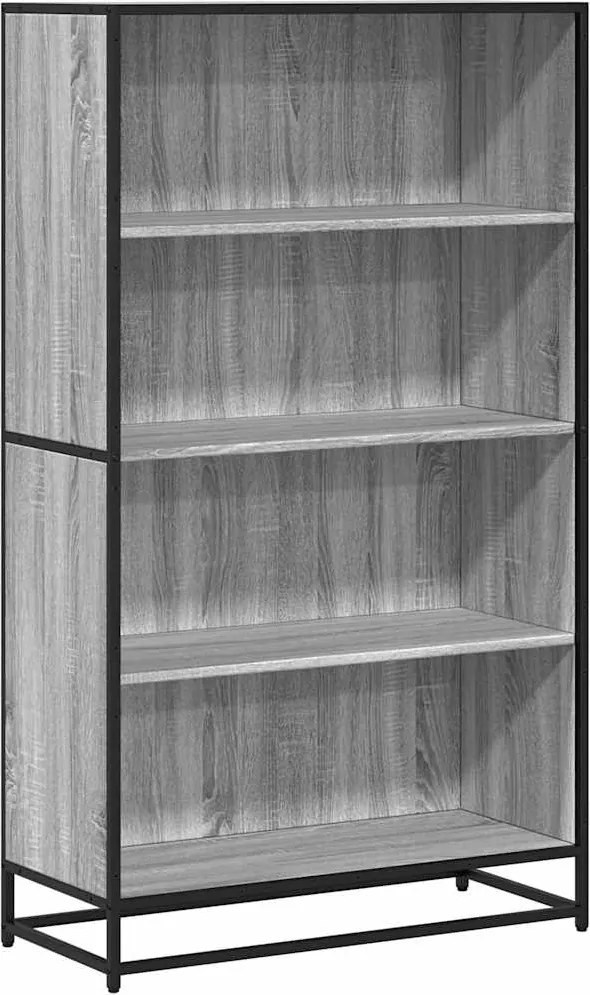 vidaXL szürke sonoma színű szerelt fa könyvespolc 80,5 x 35 x 139 cm