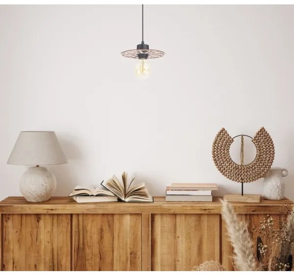 Csillár zsinóron FALCO 1xE27/60W/230V átm. 20 cm bézs