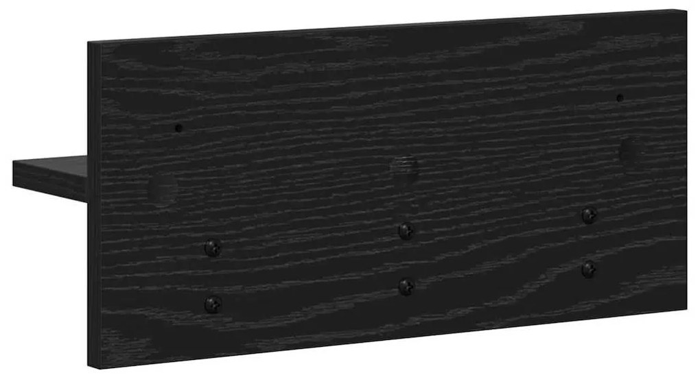 Fali Kabáthorog polcokkal Musta tammi 40 x 10.5 x 18 cm Faanyag