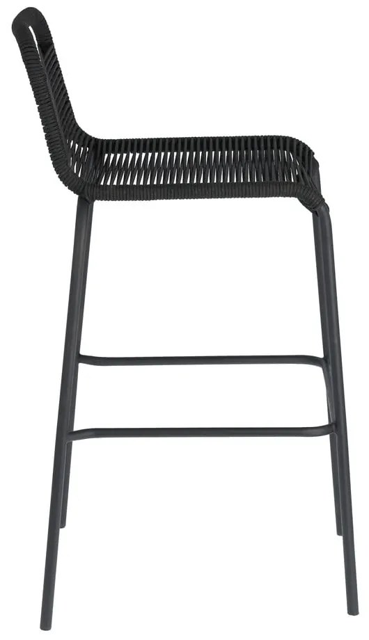 Glenville fekete acélszerkezetű bárszék, magasság 74 cm - Kave Home