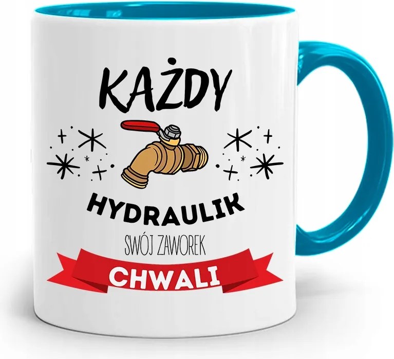 Kék Bögre Ajándék Vízvezeték Szerelőnek Saját Szelep Nyomtatott Fényképpel