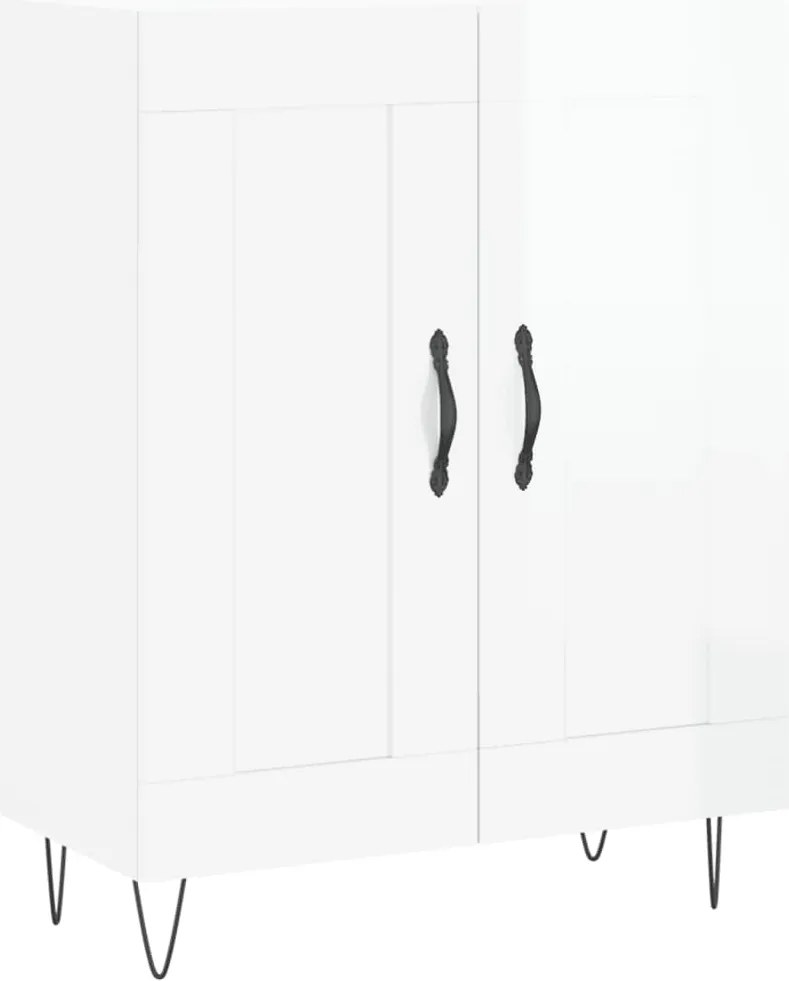 vidaXL magasfényű fehér szerelt fa tálalószekrény 69,5 x 34 x 90 cm