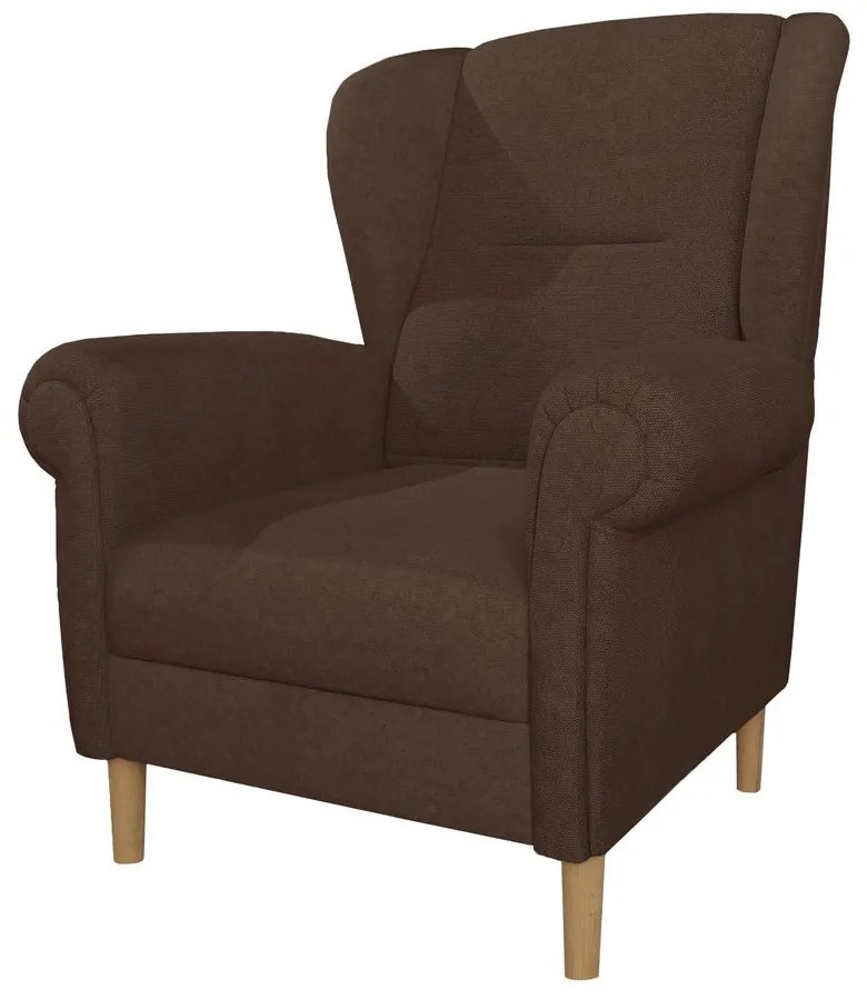 Sötétbarna füles fotel Swan – Ropez