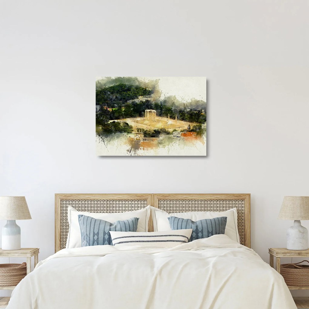 Kép - Zeusz temploma, Athén, Görögország (üvegen) (70x50 cm)