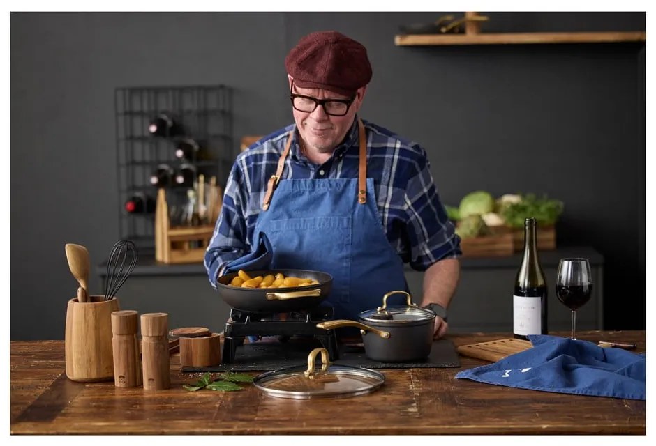 Indukciós tűzhelyhez alkalmas alumínium lábas fedővel, tapadásmentes felülettel 1,5 l – Holm