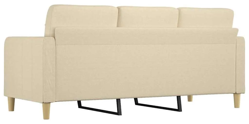 vidaXL 3 személyes krémszínű szövet kanapé 180 cm