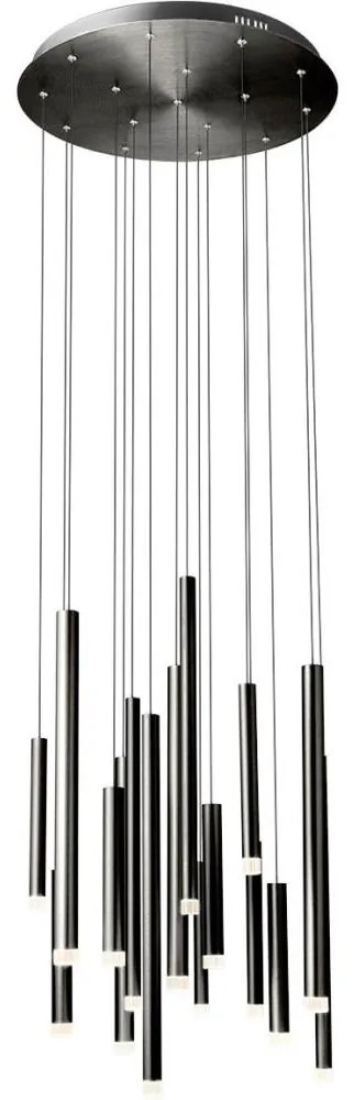 Redo 01-2060 - LED Csillár zsinóron MADISON 16xLED/4W/230V fekete