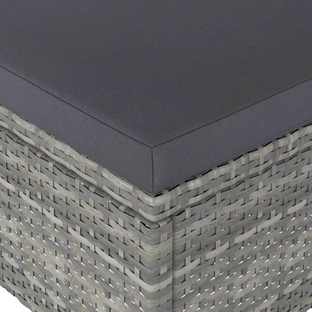 4 részes szürke kerti polyrattan szék- és zsámolyszett