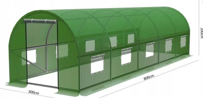 Minőségi kerti fóliasátor 3 x 8 m