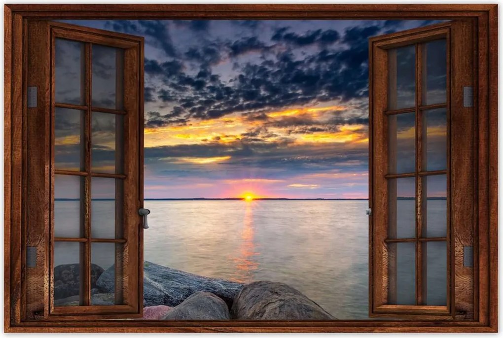 Poszterek 60x40 Sziklák Tenger Naplemente