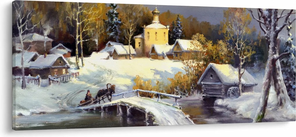 Kép - téli város (120x50 cm)
