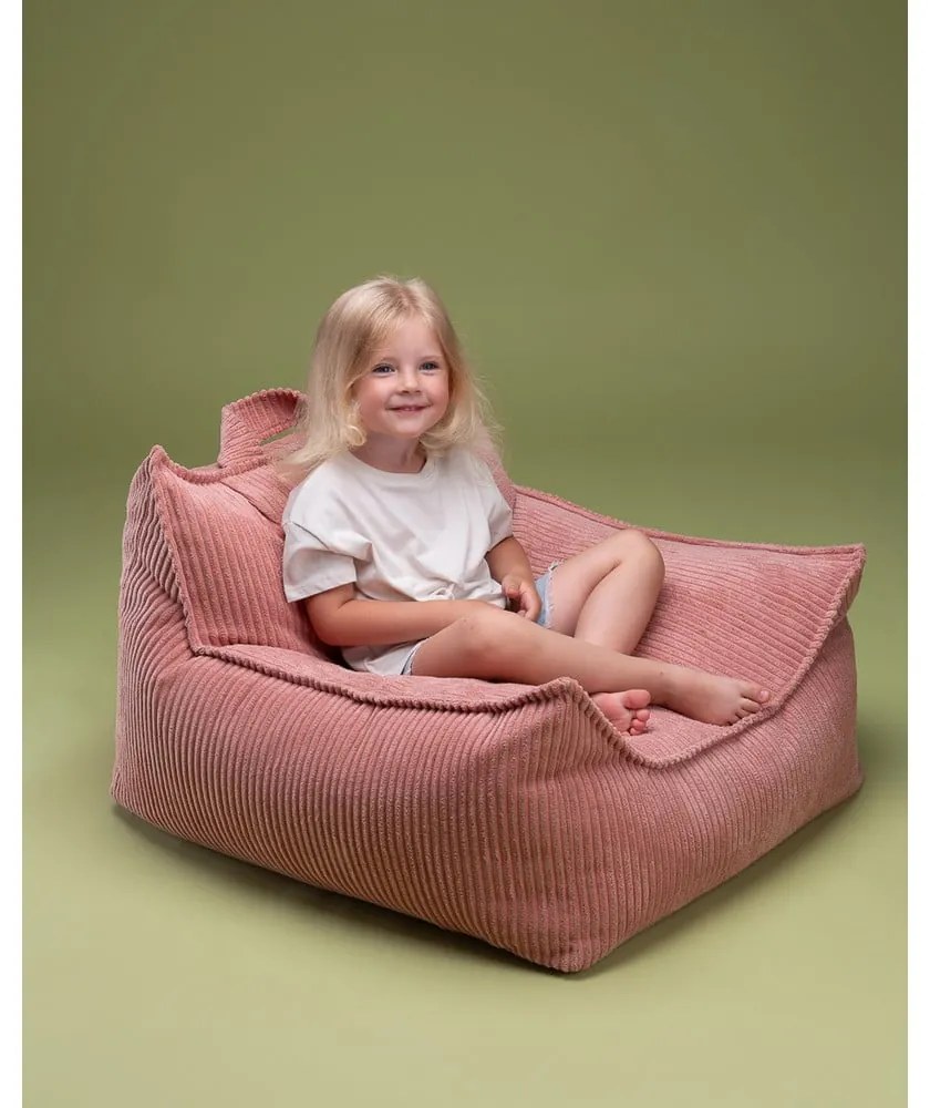 Rózsaszín kordbársony gyerek babzsákfotel Chair – Wigiwama