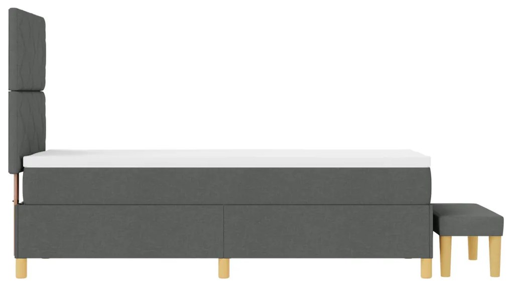 Bordás Tavaszi Ágy matraccal és padot Sötét szürke 80x200 cm Szövet
