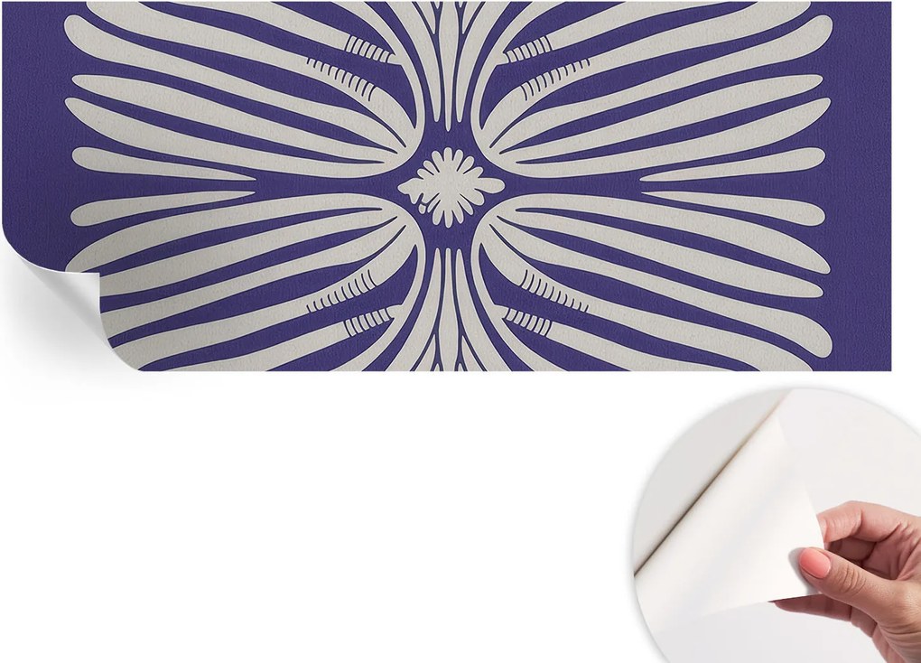 Divatos öntapadós tapéta Fali furnér Virágos szimmetria 250x104 cm