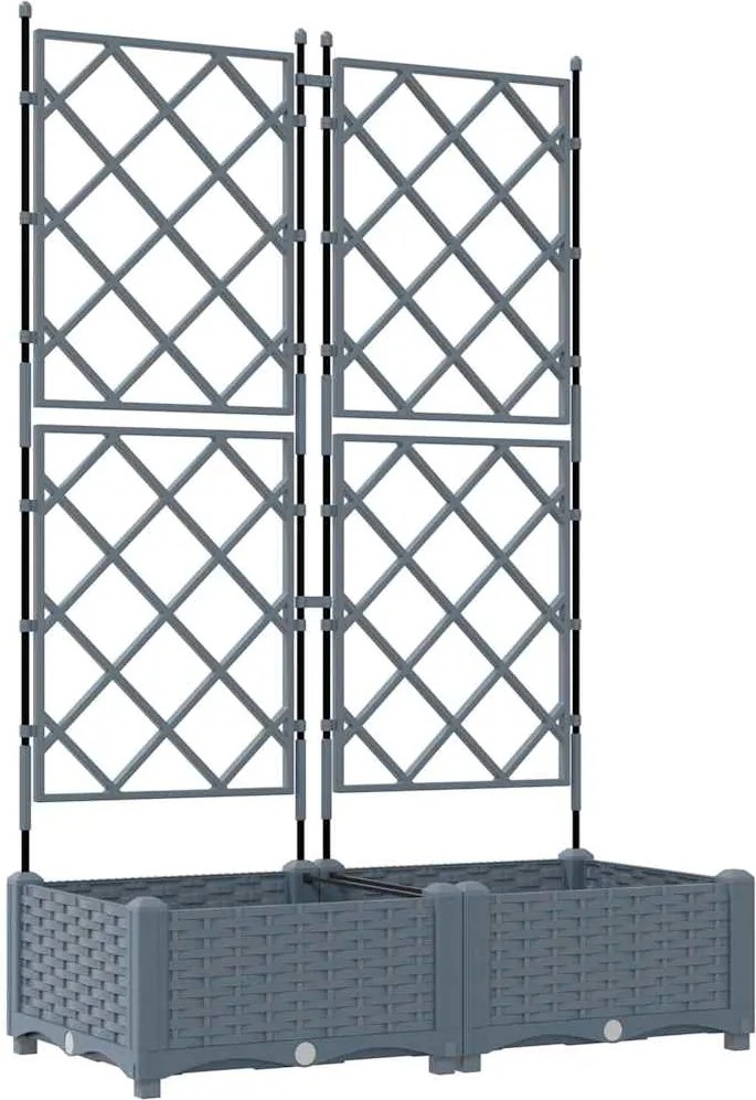 vidaXL Kerti cserép 2 pcs Világosszürke 80 x 40 x 125,5 cm Acél