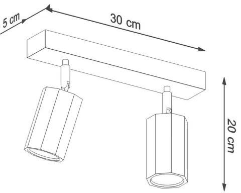 Sollux SL.1029 - Spotlámpa ZEKE 2xGU10/40W/230V tölgy