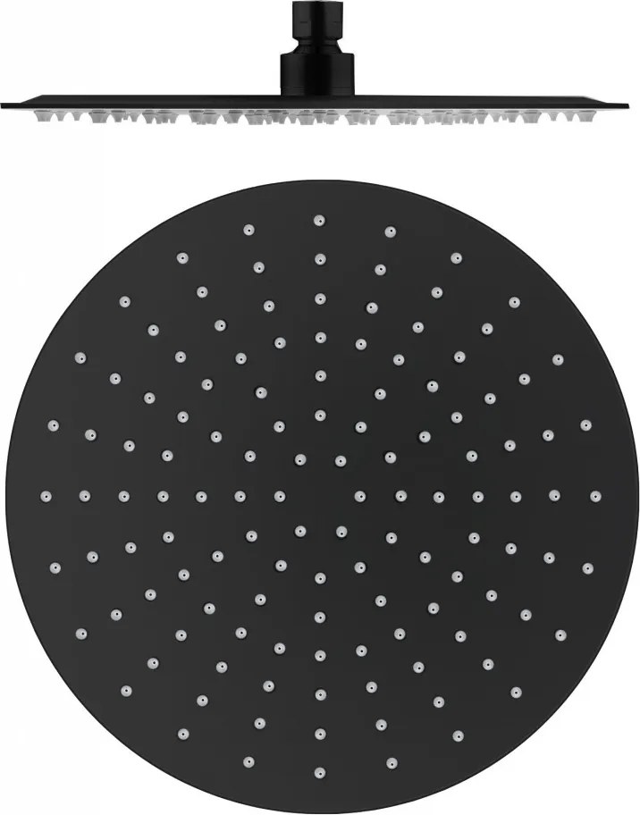 Rav Kerek fém zuhanyfej 30 cm matt fekete, Szín: Fekete