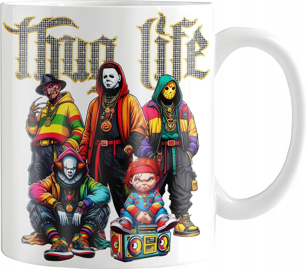 Nyomott Mintás Bögre Halloween Thug Life Őszi Ajándék