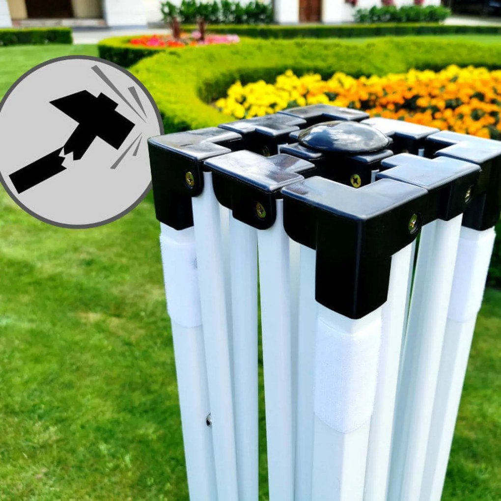 Szerelhető sátor 3x3m Ünnepségekre: Vízálló Védelem és Villámgyors Összecsukás - plusz 3 oldalfal - Fekete