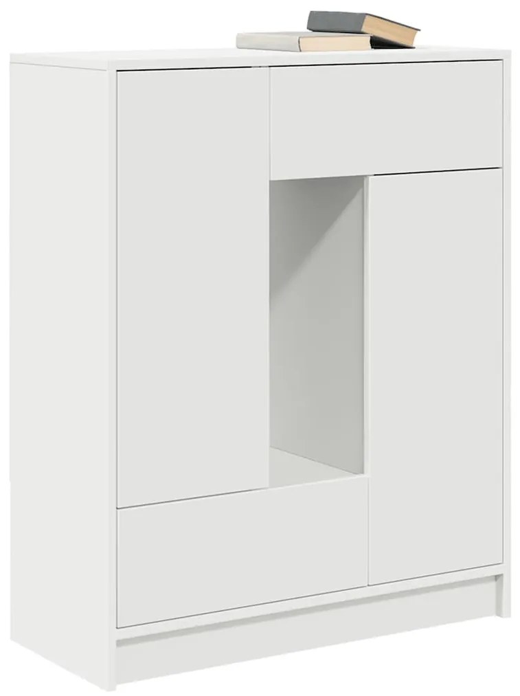 fehér komód fiókokkal és ajtókkal 73x31x90 cm