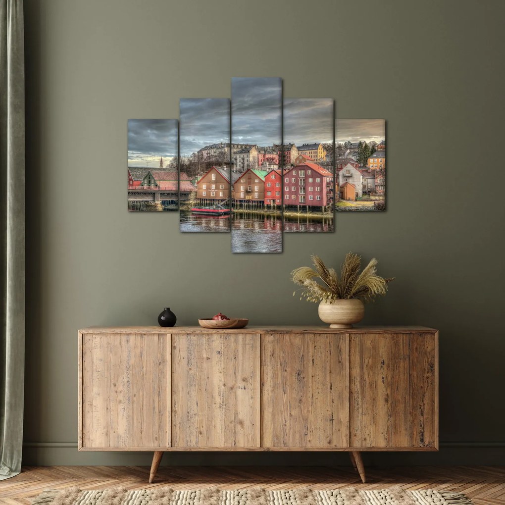 Kép - házak a folyó mellett (150x105 cm)