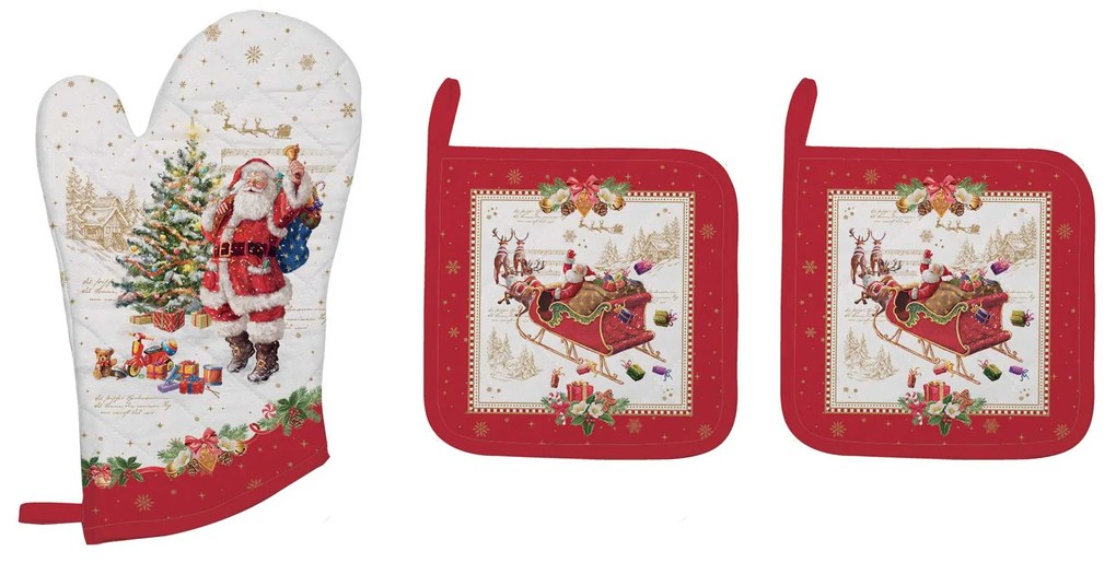 Karácsonyi edényalátét és edényfogó kesztyű szett Christmas Memories