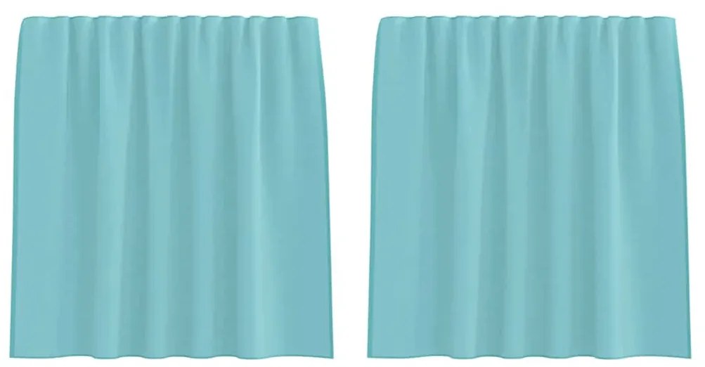 2 db türkizkék voile függönyök rúd zsebekkel