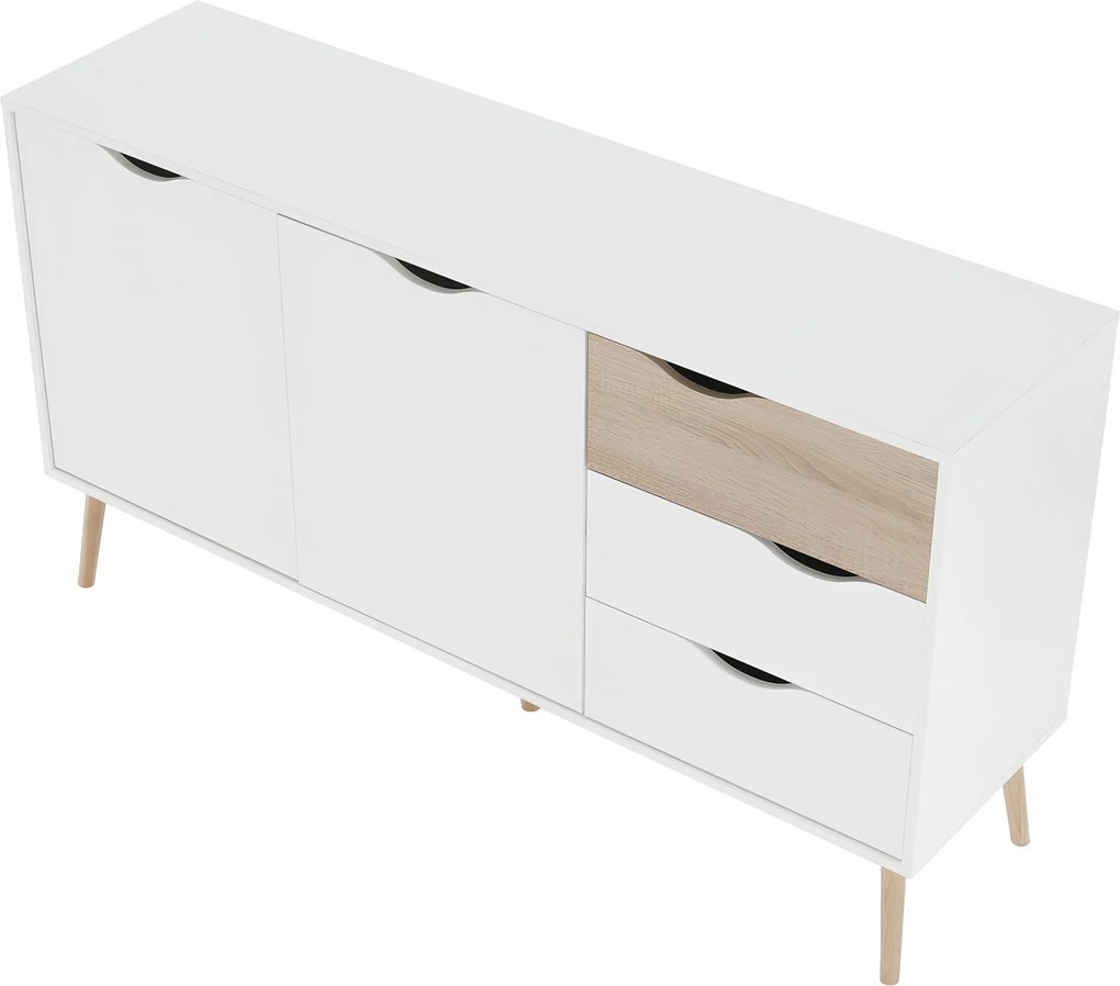komód, tölgy sonoma / fehér, OSLO 75381