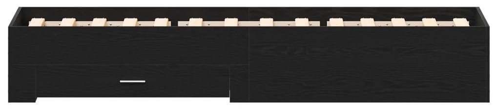 Ágykeret fiókokkal fiókkal Musta tammi 100 x 200 cm Faanyag