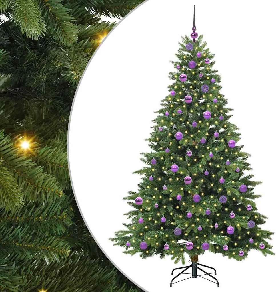 vidaXL Mű karácsonyfa 300 LED-del állvánnyal Zöld 180 cm PE és PVC