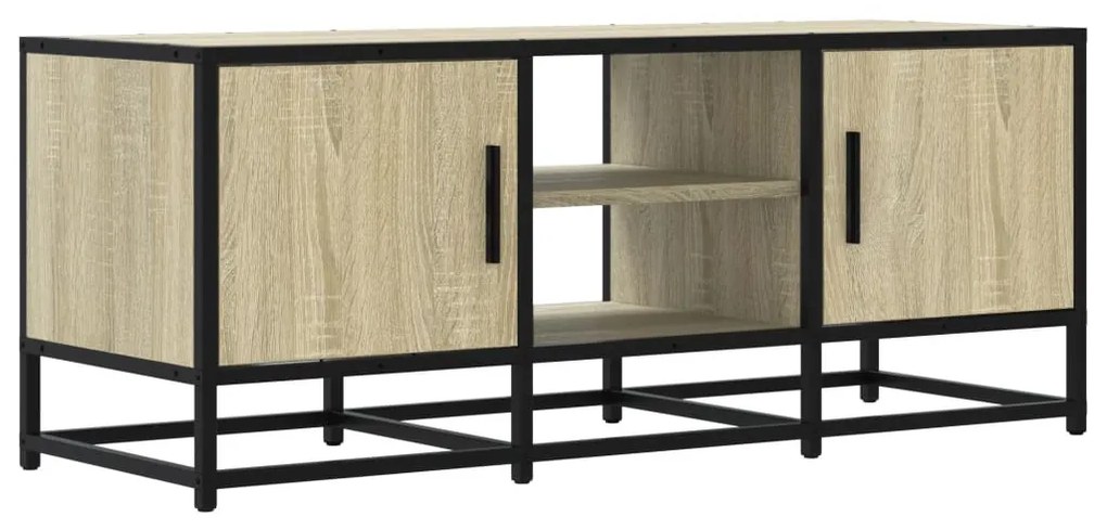 sonoma tölgy színű szerelt fa és fém TV-szekrény 100x35x41 cm