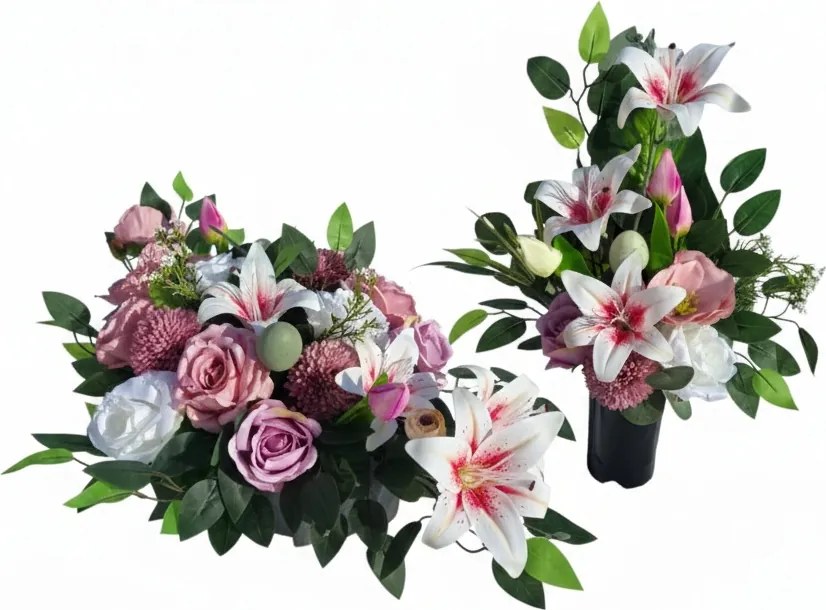 Szett Nád Húsvéti Csokor Művirág Prémium Temető Sír