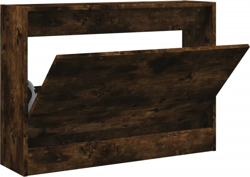 vidaXL füstös tölgy színű szerelt fa cipőszekrény 80 x 21 x 57 cm