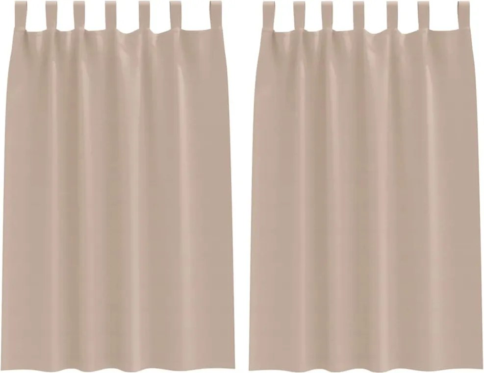 vidaXL Fekete Függöny Gyűrűkkel 2 pcs Tópszínű 175 x 140 cm Poliészter