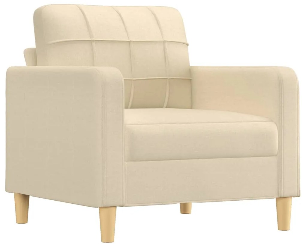 krémszínű szövet kanapéfotel lábtartóval 60 cm