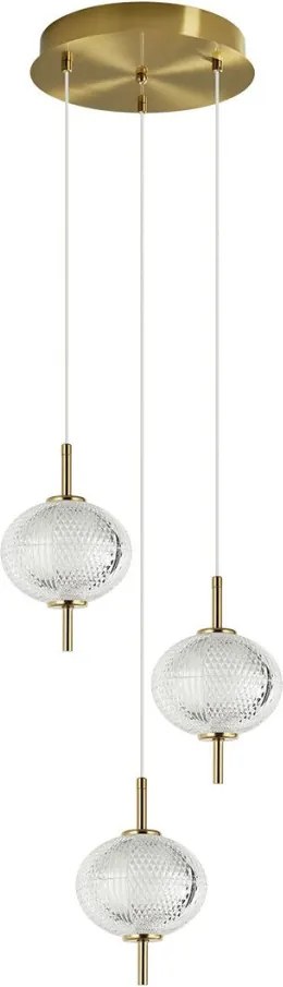 ITALUX PND-81418-3-BK-GD CORADO Többágú Függesztett Lámpa Átlátszó, Arany LED IP20