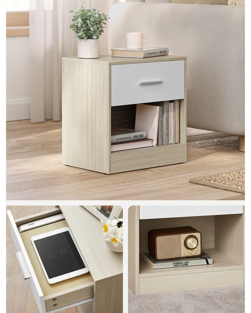 E1081 éjjeliszekrény szett, tölgyfa, 2 db