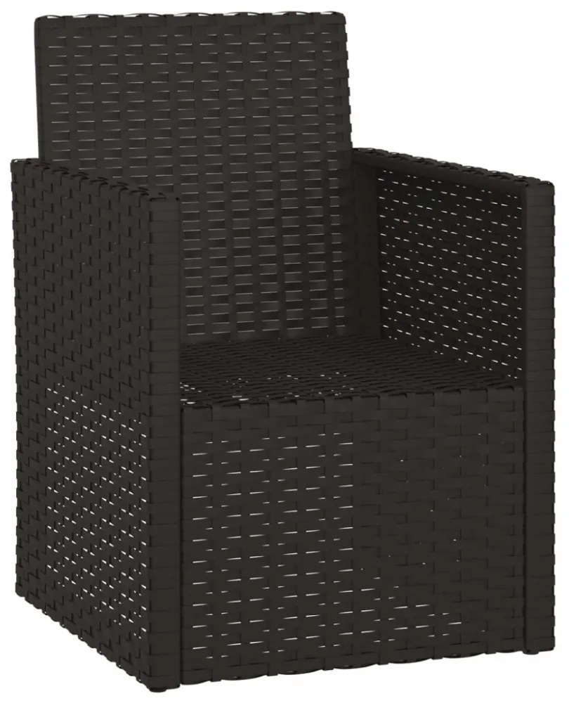 fekete polyrattan kerti fotel párnákkal
