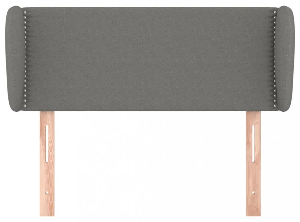 sötétszürke szövet fejtámla szárnyakkal 93x23x78/88 cm