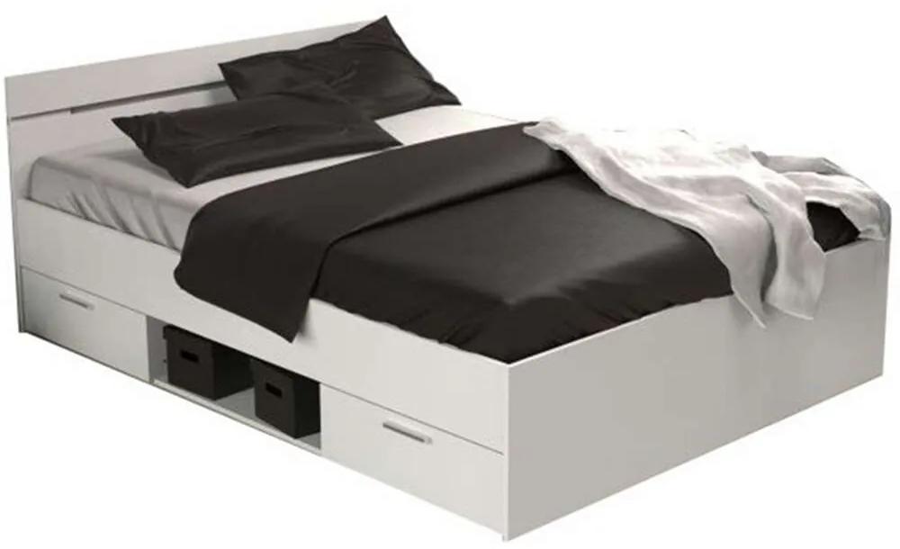 Michigan K140_200 Ágy ágyneműtartóval - fehér