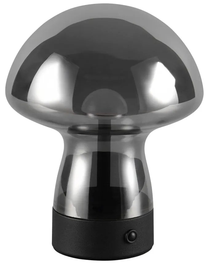 Szürke LED asztali lámpa üveg búrával (magasság 18 cm) Dooley – Trio