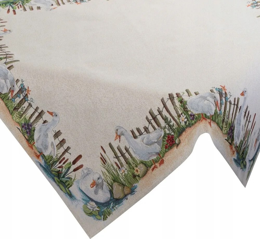 Abrosz dekoratív gobelin 100x100 Eurofirany természetes többszínű liba