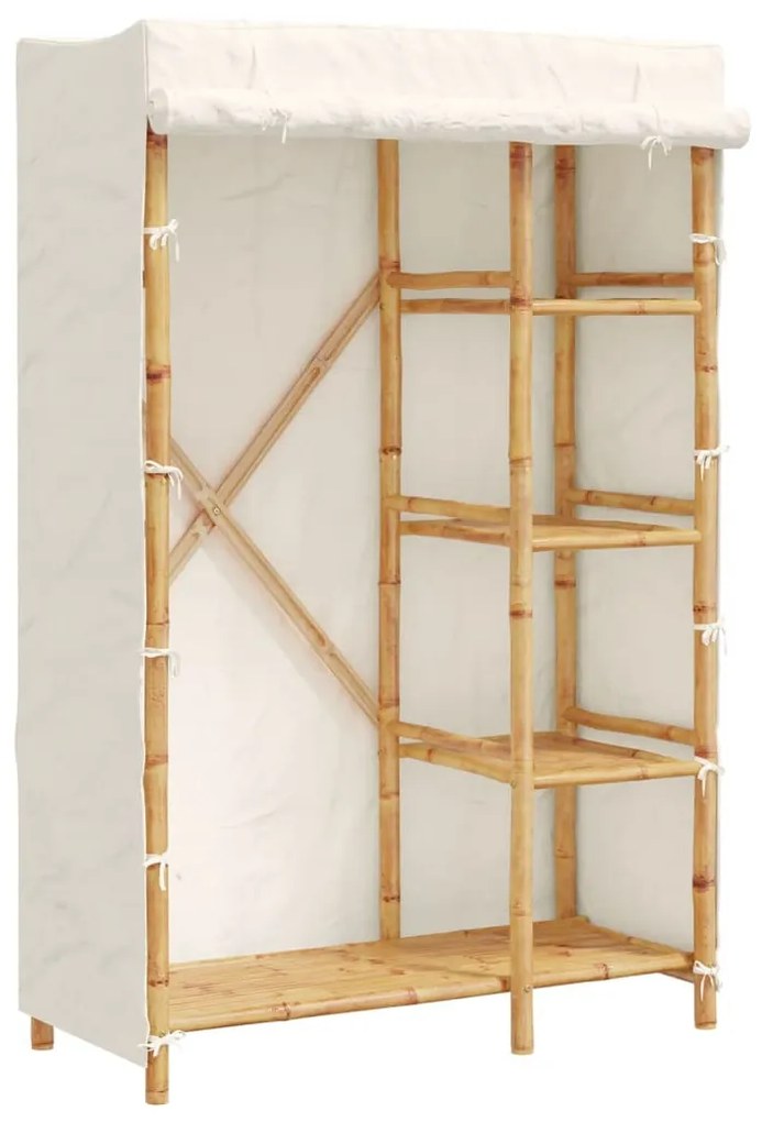 vidaXL bambusz ruhásszekrény 110 x 45 x 170 cm