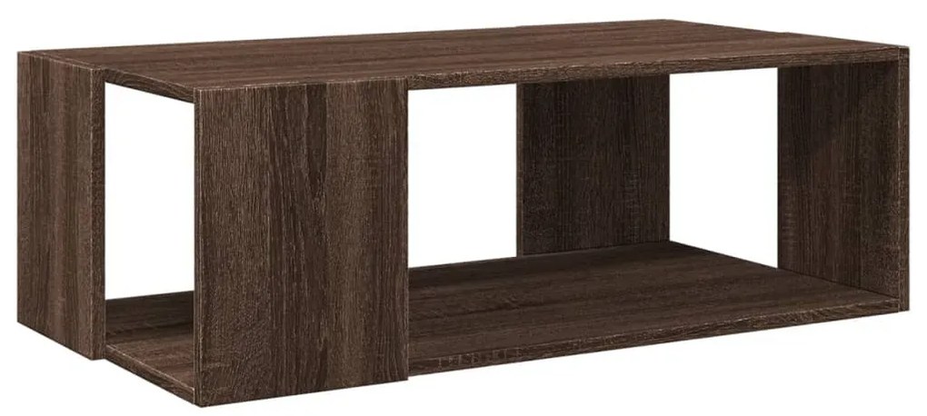 Barna tölgy színű szerelt fa dohányzóasztal 89,5 x 48 x 30 cm