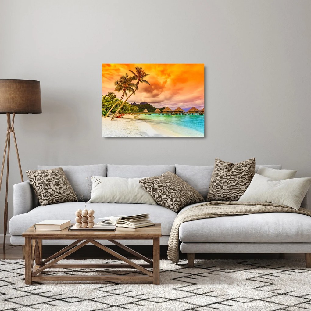 Kép - Bora Bora szigete (üvegen) (70x50 cm)
